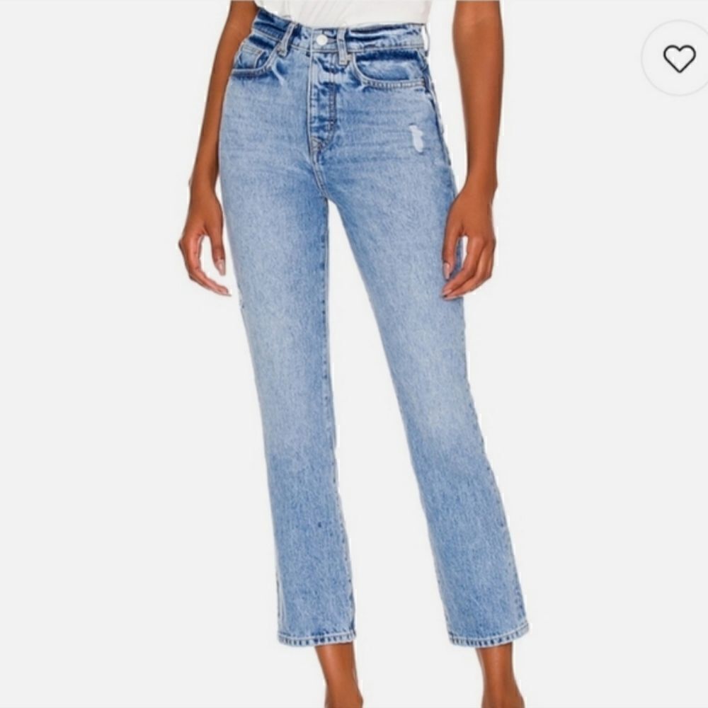 LOVERS AND FRIENDS Reece Distressed High Rise Slim Straight Leg Jeans - Size 24